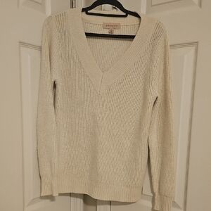 Philosophy V-Neck Cream Sweater